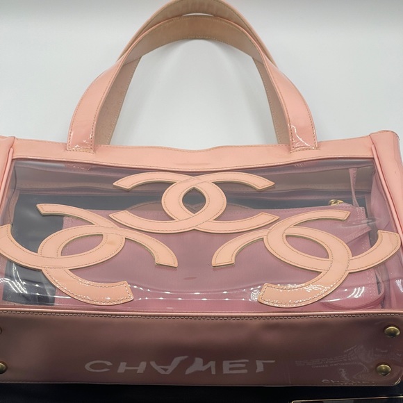 Chanel Vinyl Triple CC Clear Plastic PVC Transparent See-through Coco Tote Bag - Picture 6 of 16